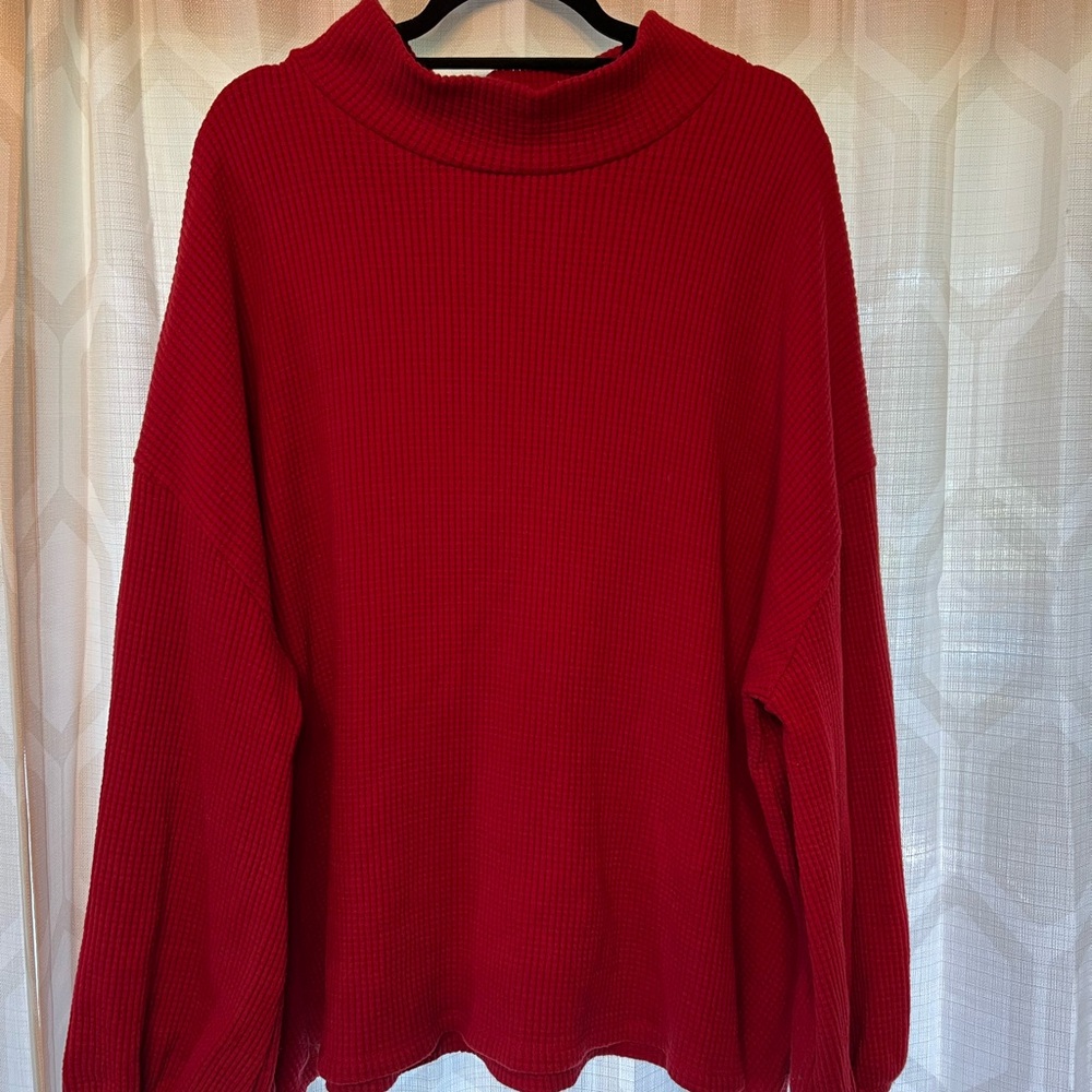 Ava & Viv Red Cowl Neck Sweater
